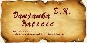 Damjanka Matičić vizit kartica